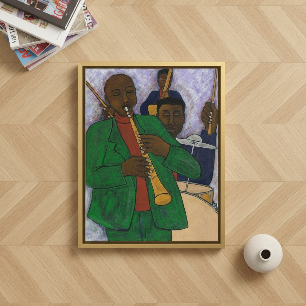Black Jazz Musicians Framed Canvas Wall Art | African American Decor