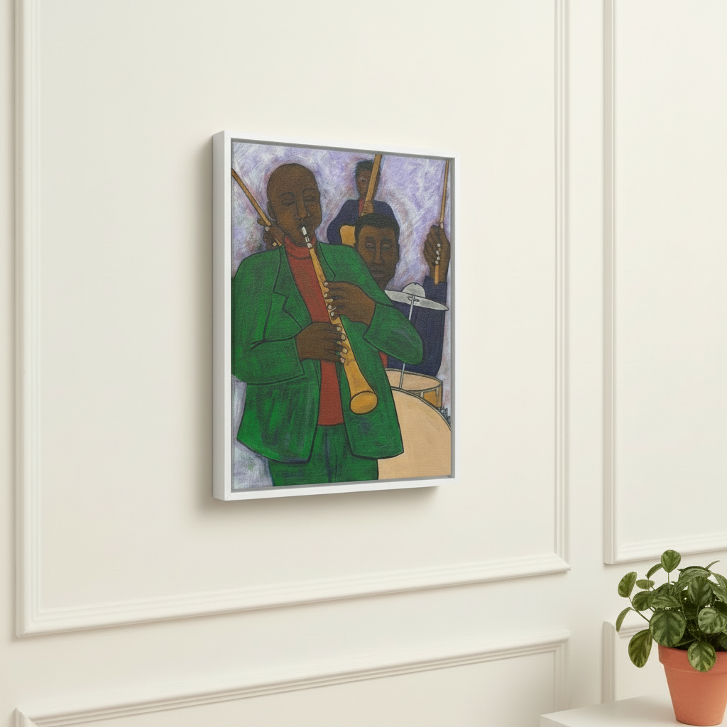 Black Jazz Musicians Framed Canvas Wall Art | African American Decor
