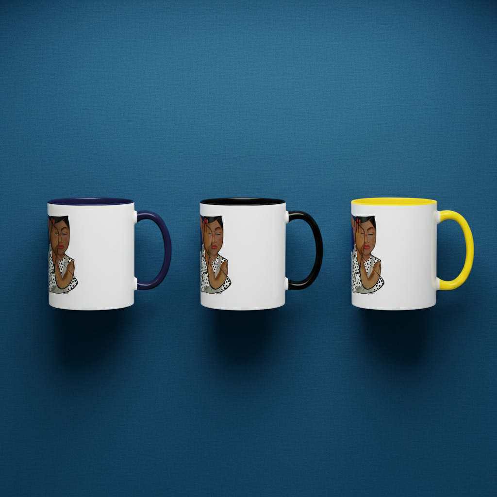 One with the Universe Cosmic Art Mug - Spiritual Black Woman Art Ceramic Mug - Celestial Gift