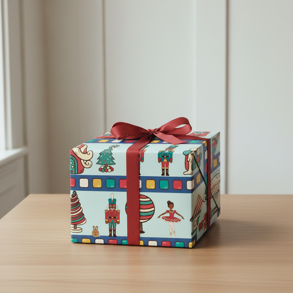 Land of Sweets wrapping paper, Ice Mint, wrapped gift