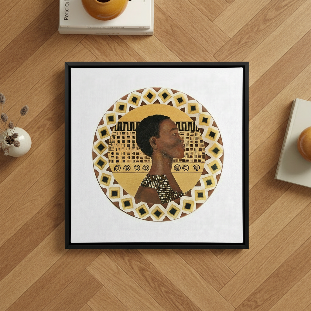 African Warrior Framed Canvas Wall Art | African American Decor