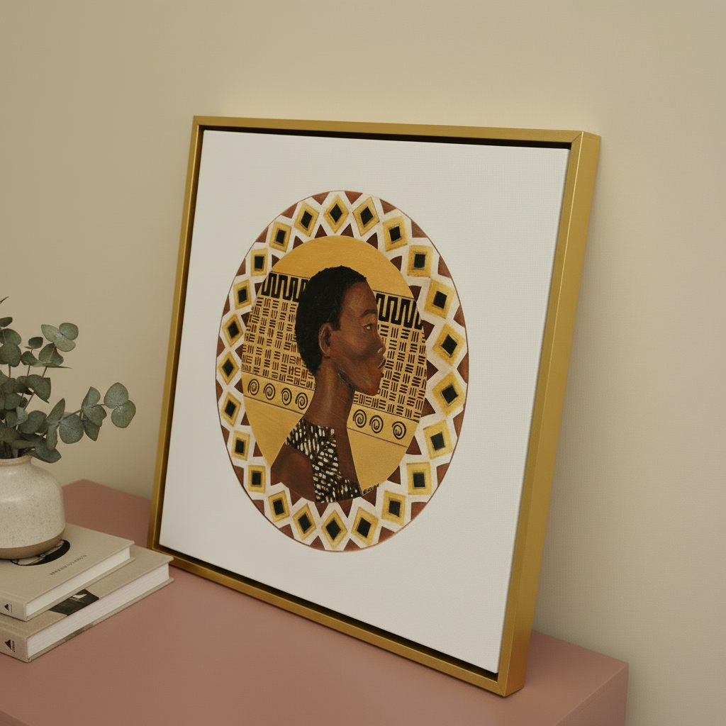 African Warrior Framed Canvas Wall Art | African American Decor