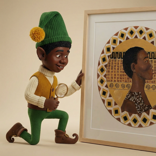 A Dahomey Warrior - Benin kingdom Framed African Art Print