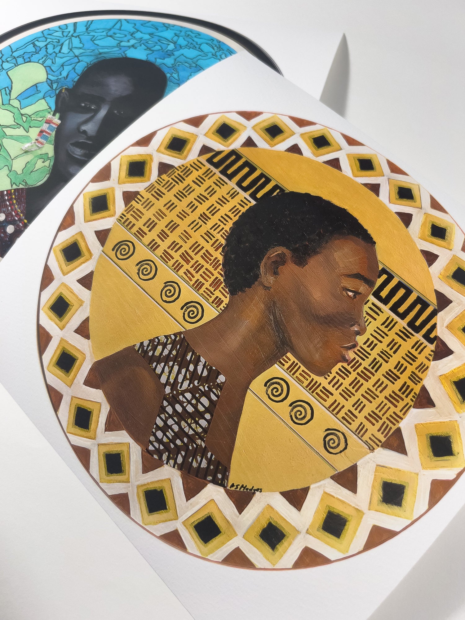 A Dahomey Warrior framed giclee print, close-up detail — African heritage wall art