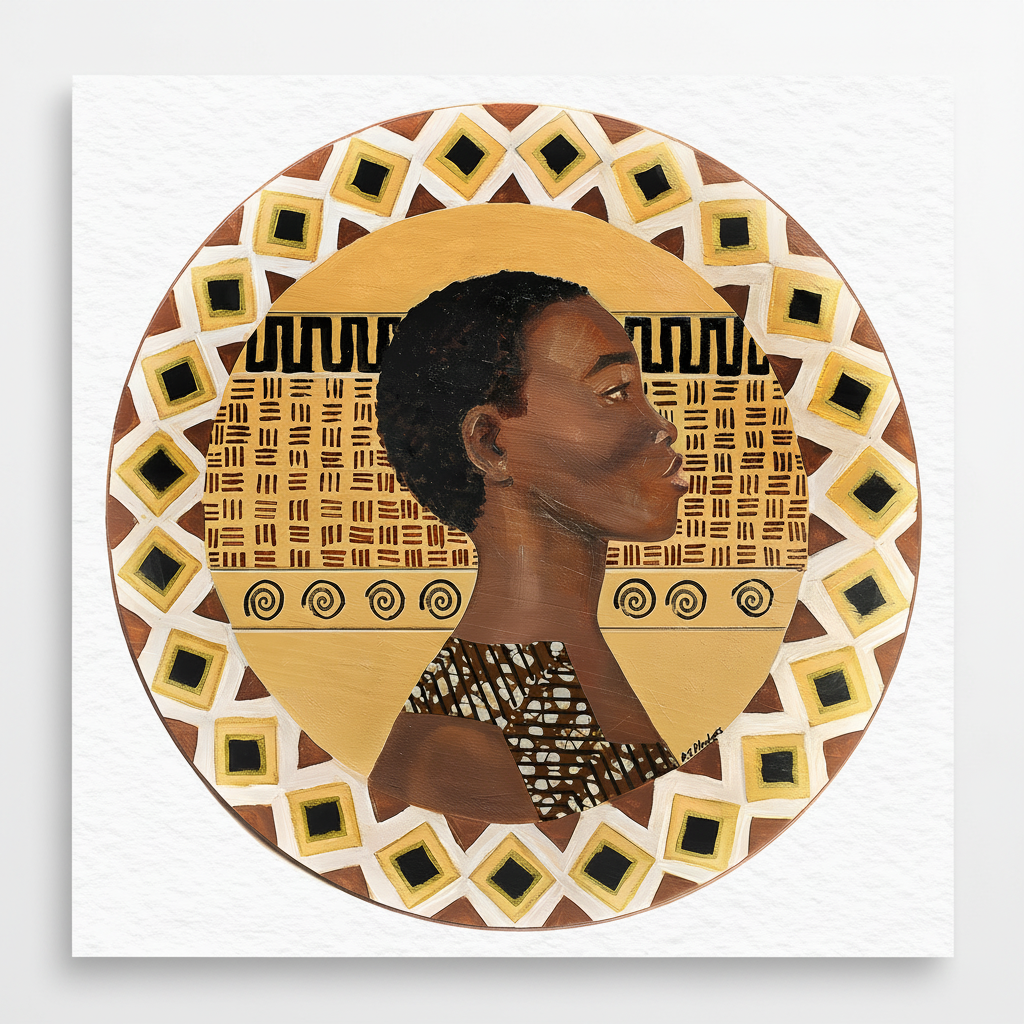 A Dahomey Warrior fine art print — full artwork image of an African woman warrior
