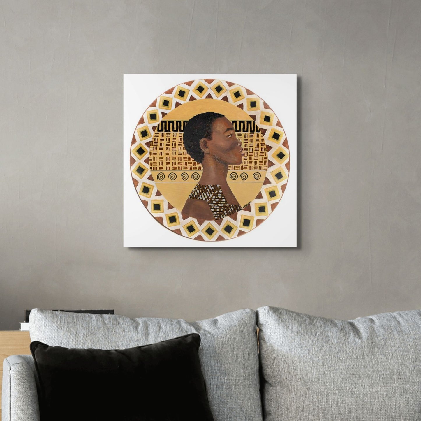 A Dahomey Warrior - Stretched Canvas Print - Antionette's Artistry