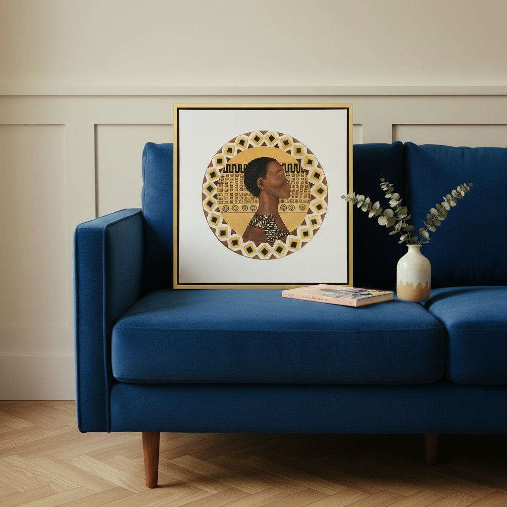 African Warrior Framed Canvas Wall Art | African American Decor