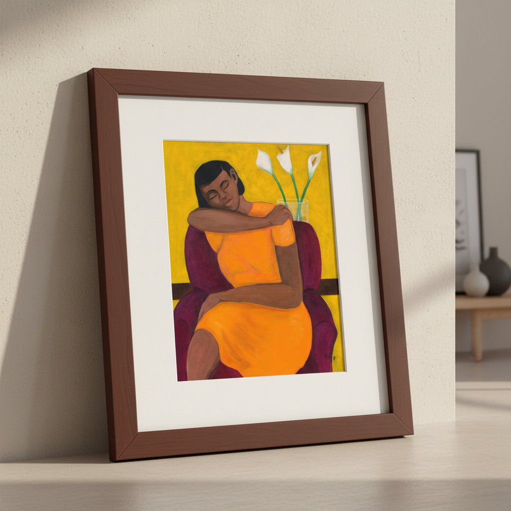A Quiet Moment — Framed Print, Espresso
