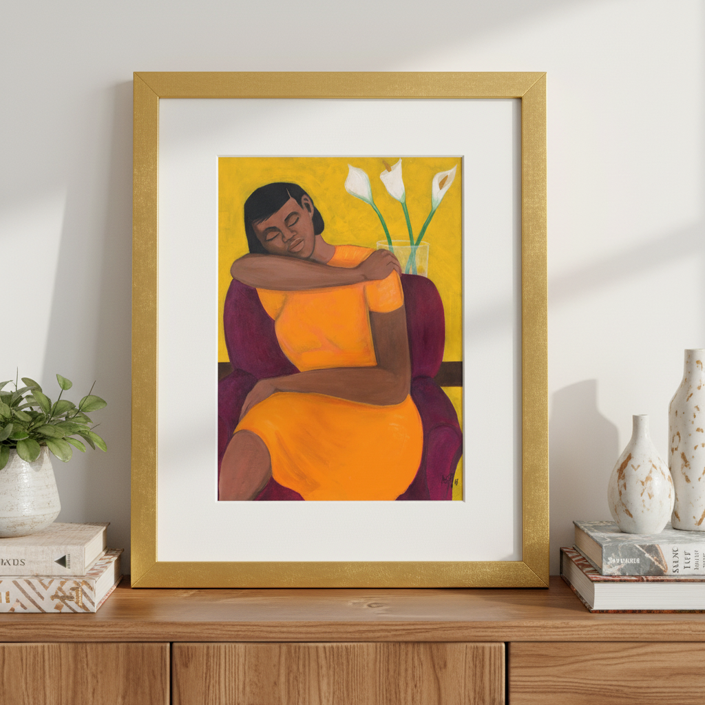 A Quiet Moment — Framed Print, Gold