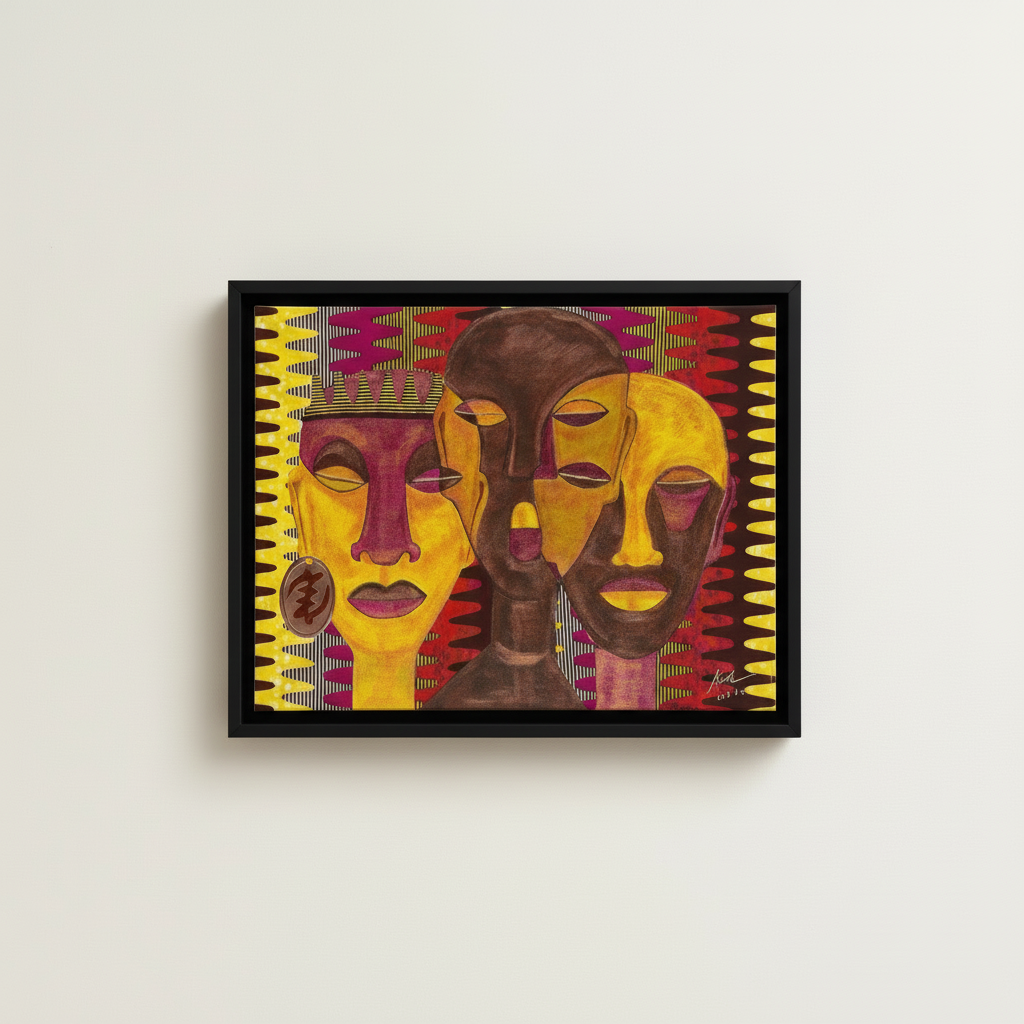 Black Queen Framed Canvas Wall Art | African American Home Decor