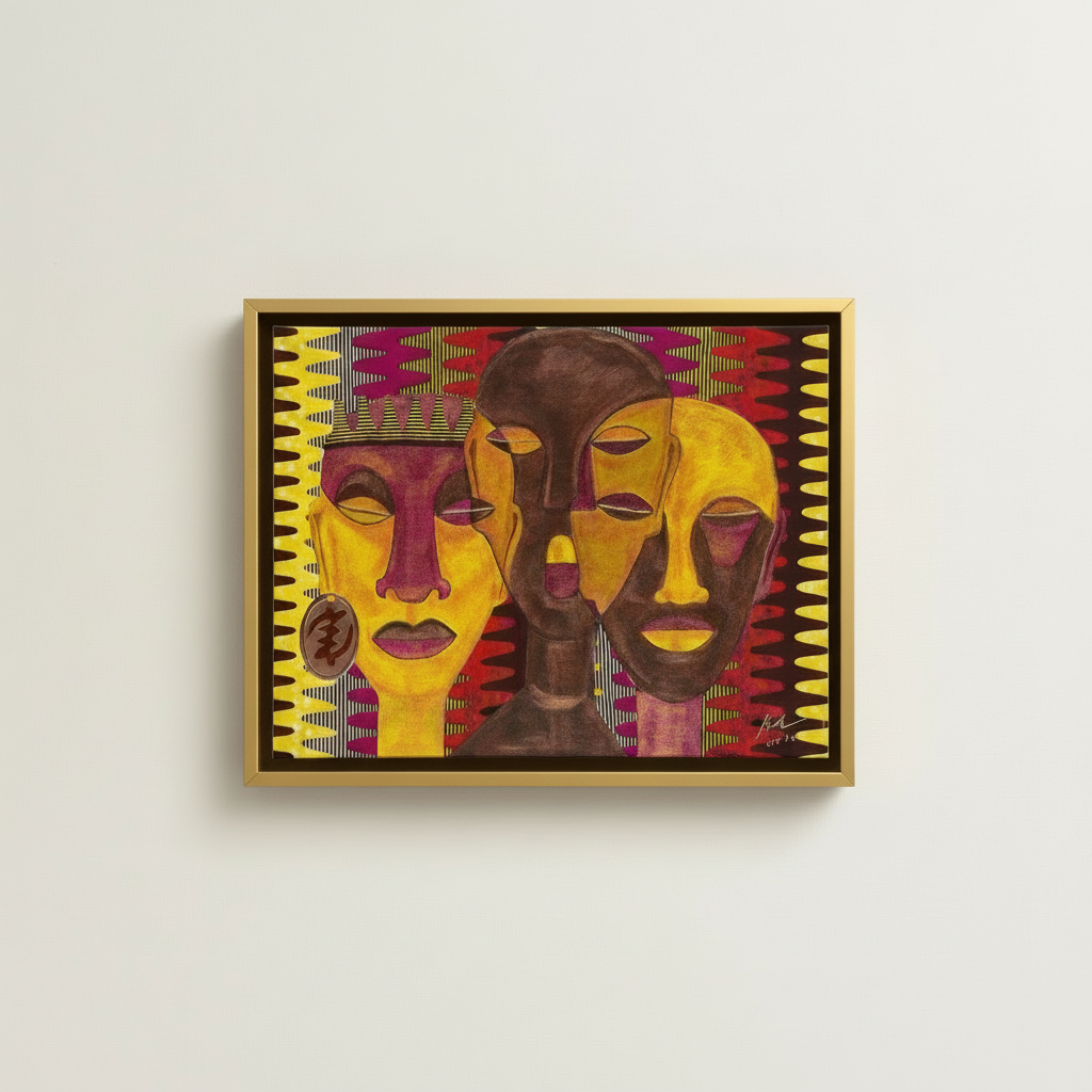 All Hail the Queen — Framed Canvas Print, Gold