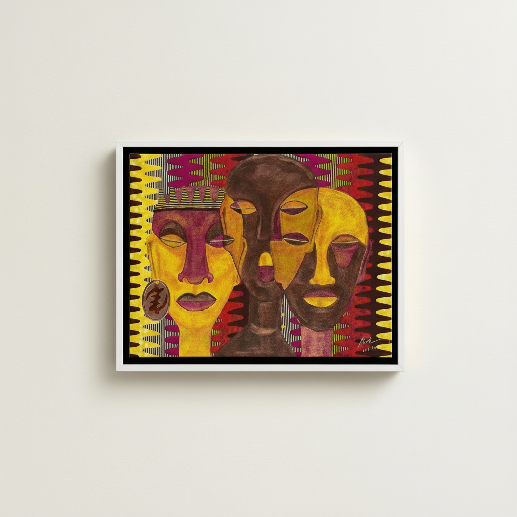 All Hail the Queen — Framed Canvas Print, White