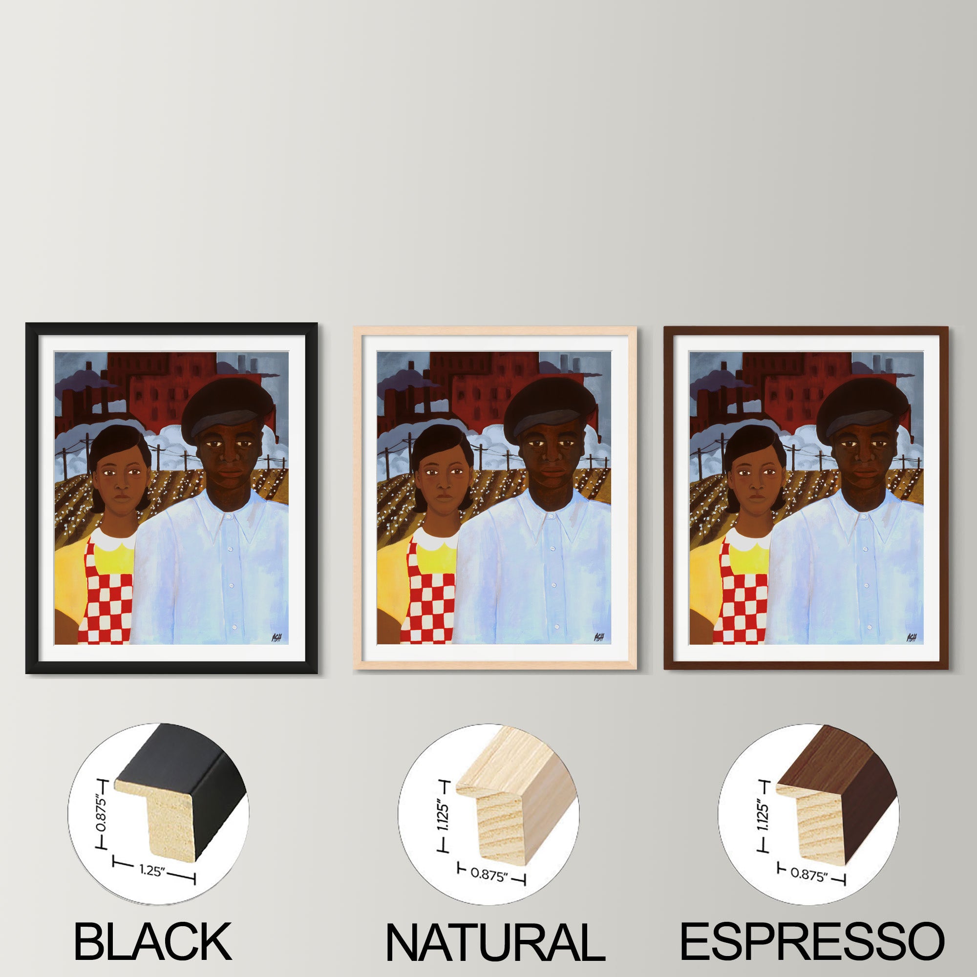 American Gothic Revisited  - Framed Black Couple Art