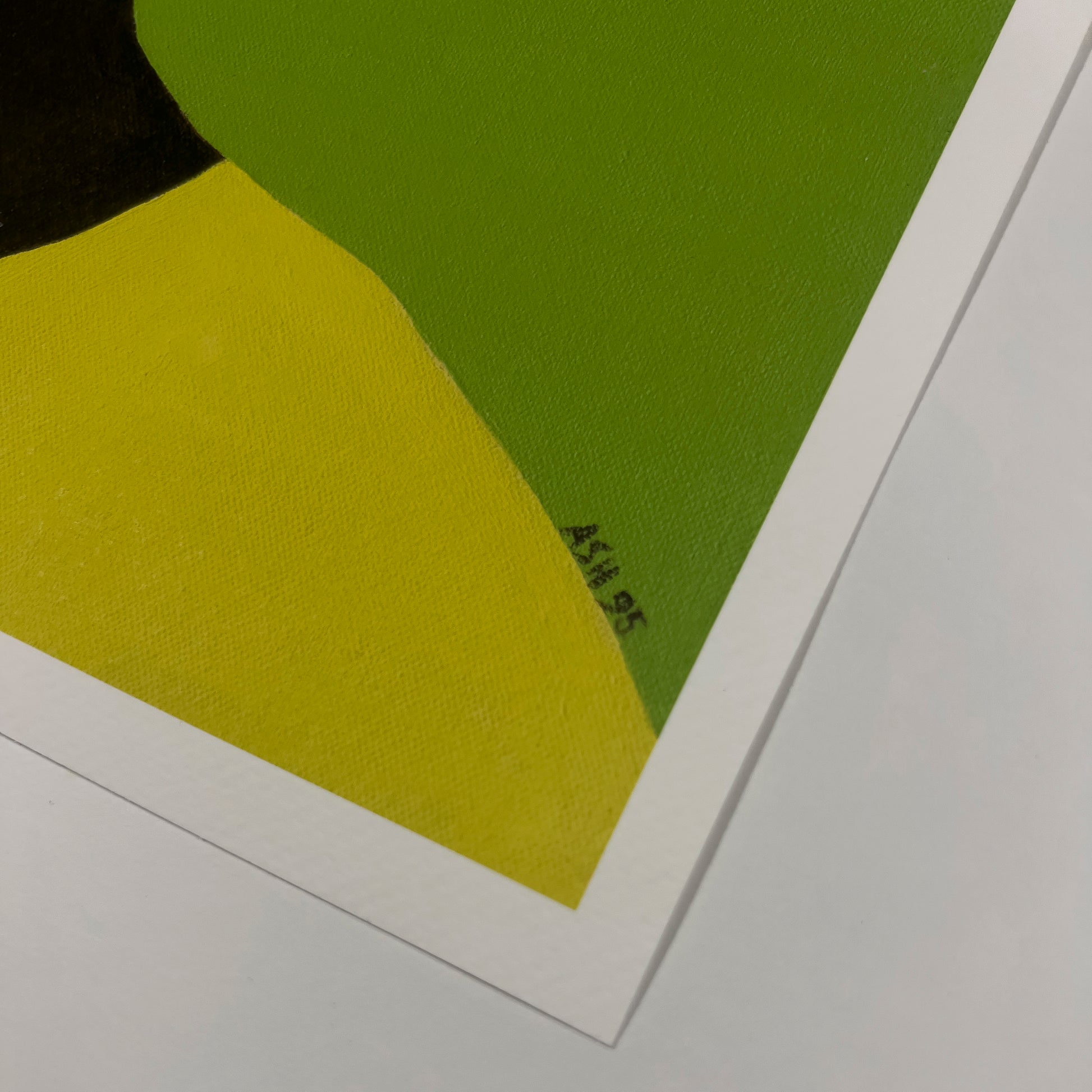 Annabelle's New Hat - Framed Art Print With Vibrant Colors - detail of artist signature
