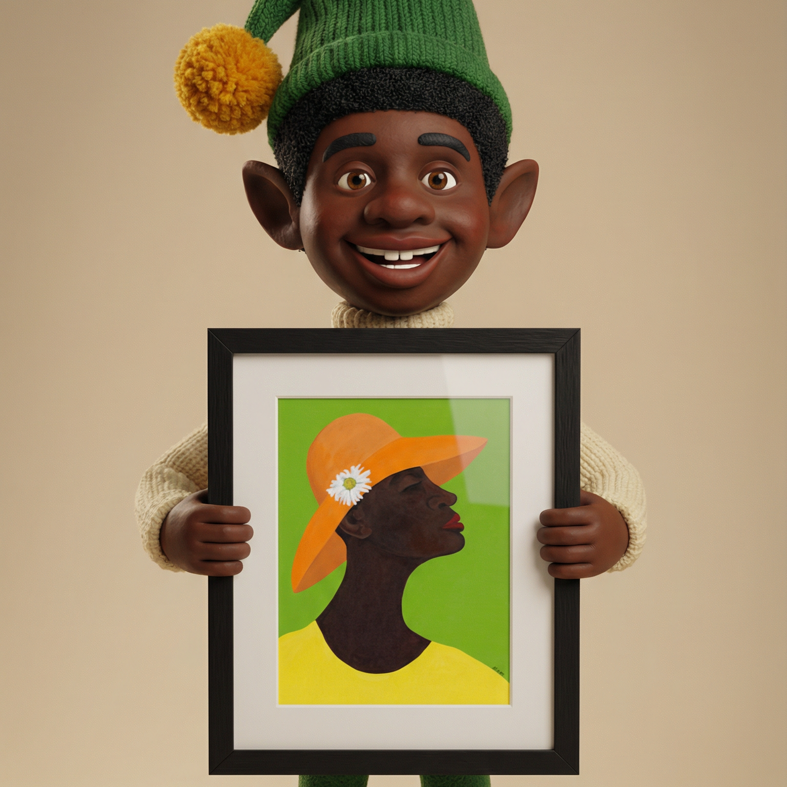 Annabelle's New Hat - Framed Art Print With Vibrant Colors