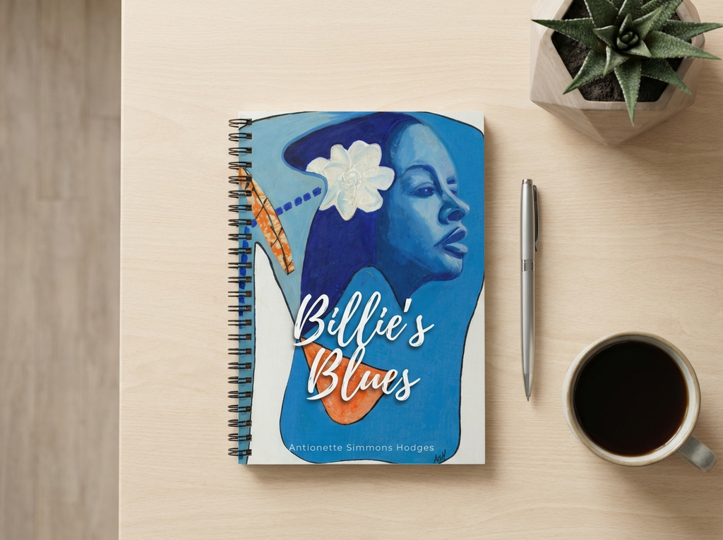 Billie's Blues Spiral Notebook | Billie Holiday Art Journal, Ruled Pages, 6"x8"