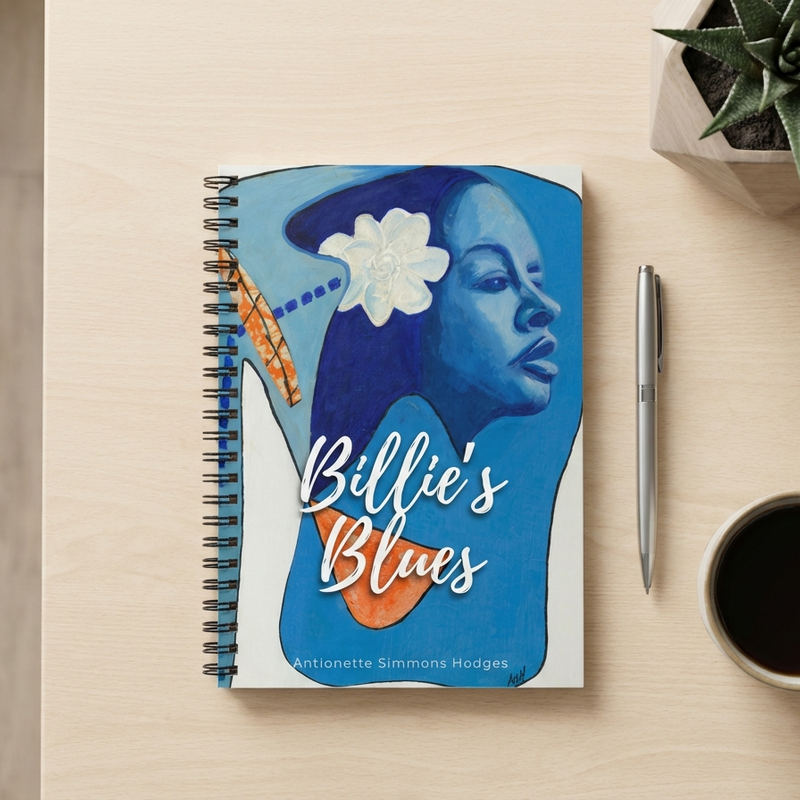 Billie's Blues Spiral Notebook | Billie Holiday Art Journal, Ruled Pages, 6"x8"