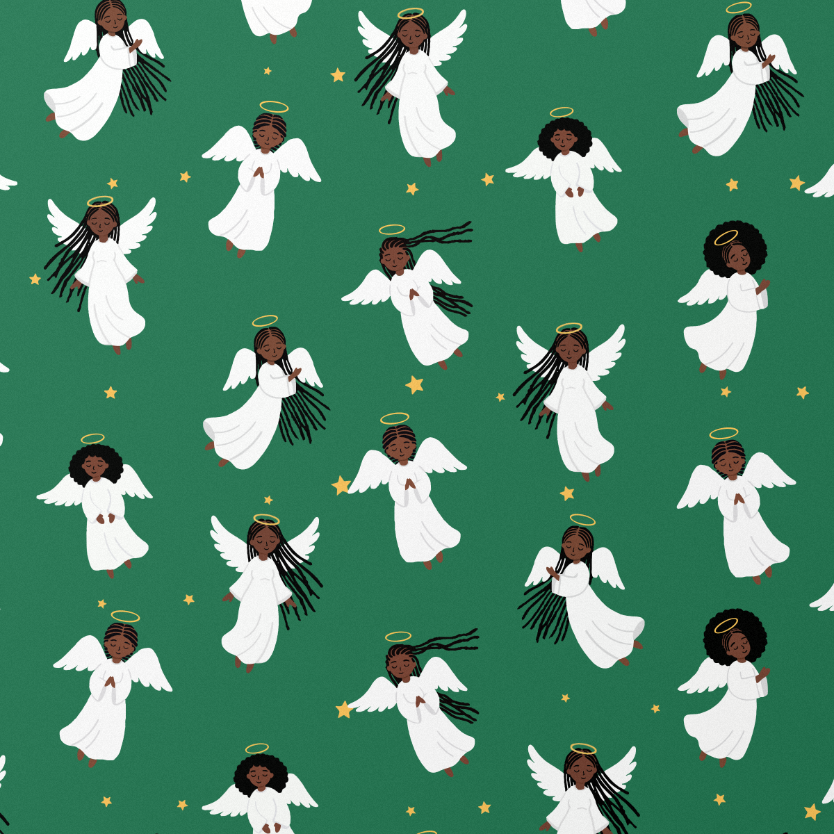 Black Angels wrapping paper, Evergreen