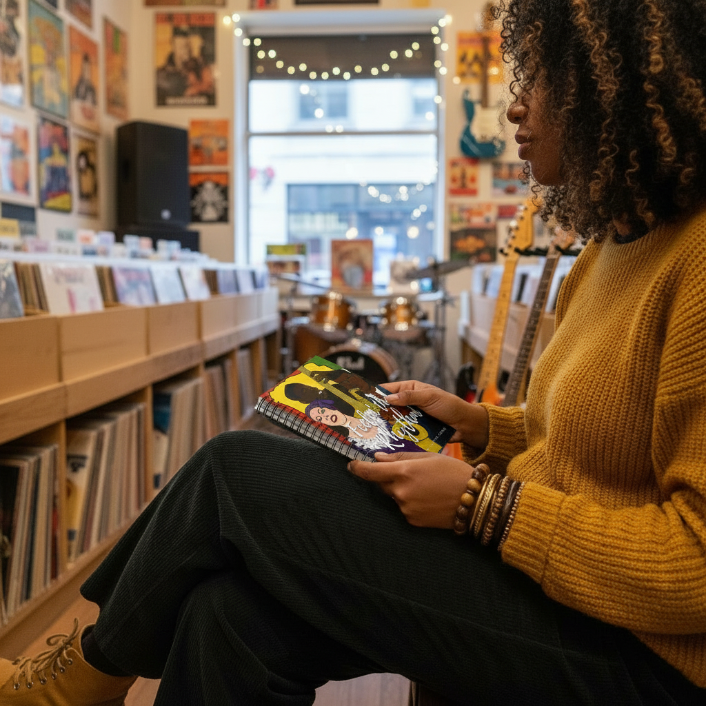 Feelin' the Rhythm Jazz Spiral Notebook | Music Lover Gift, Ruled Journal, 6"x8"