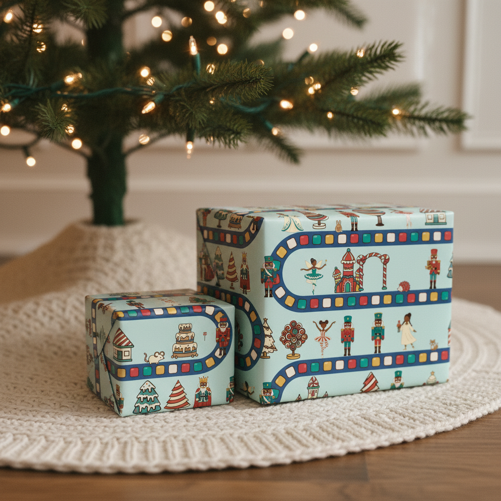 Land of Sweets wrapping paper, Ice Mint, close-up