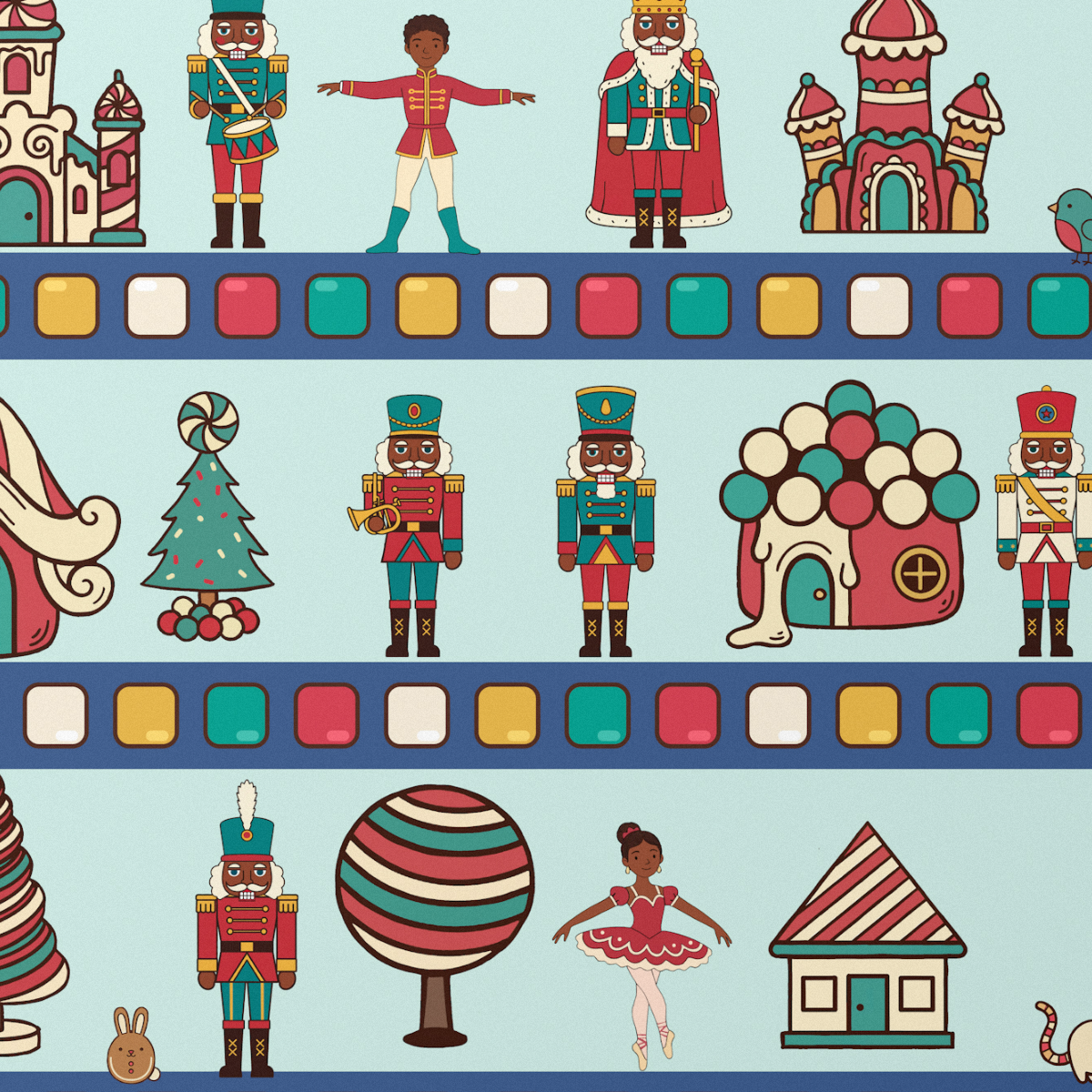 Land of Sweets wrapping paper, Ice Mint
