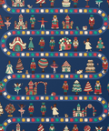 Black Nutcracker Land of Sweets gift wrap, pattern close-up