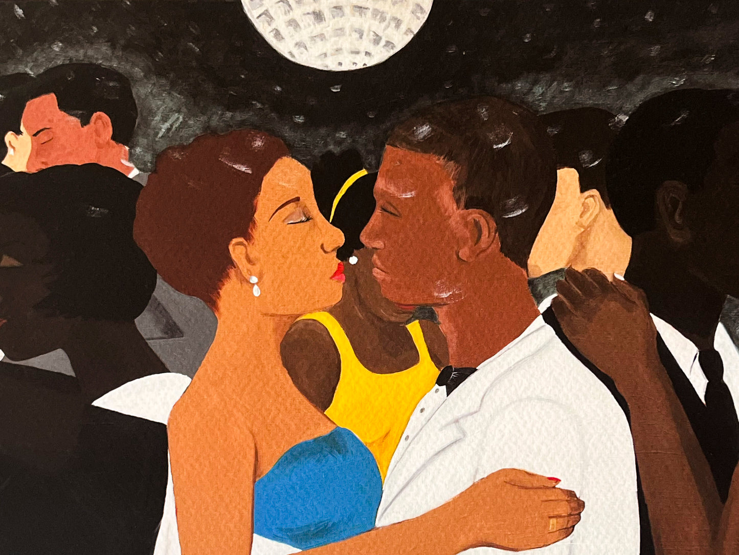 Detail of African American Art Print showing black couples dancing