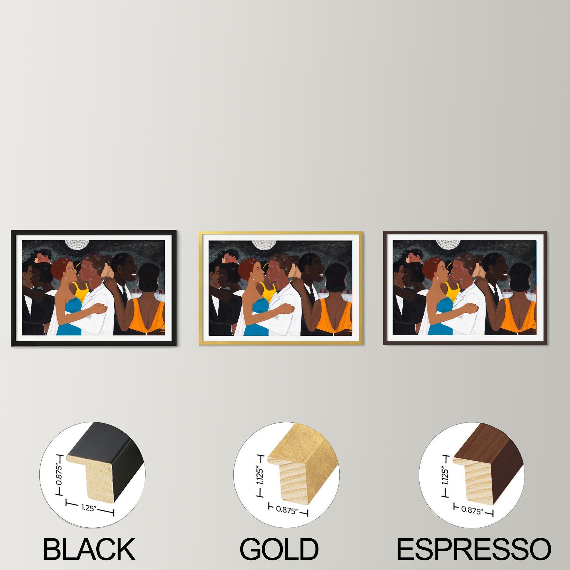 Framed Black Tie Affair Art Print | Social Black Celebration Art
