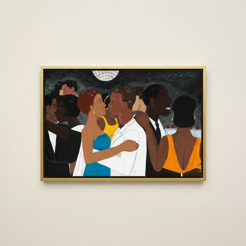Black Couple Framed Canvas Wall Art (Date Night) | African American Decor