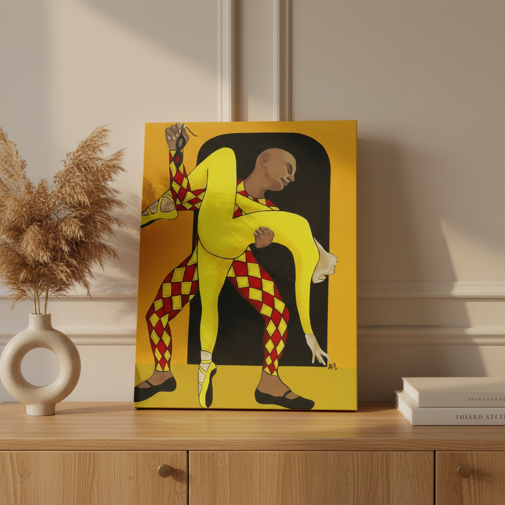 Black Dancer Framed Canvas Wall Art | African American Decor