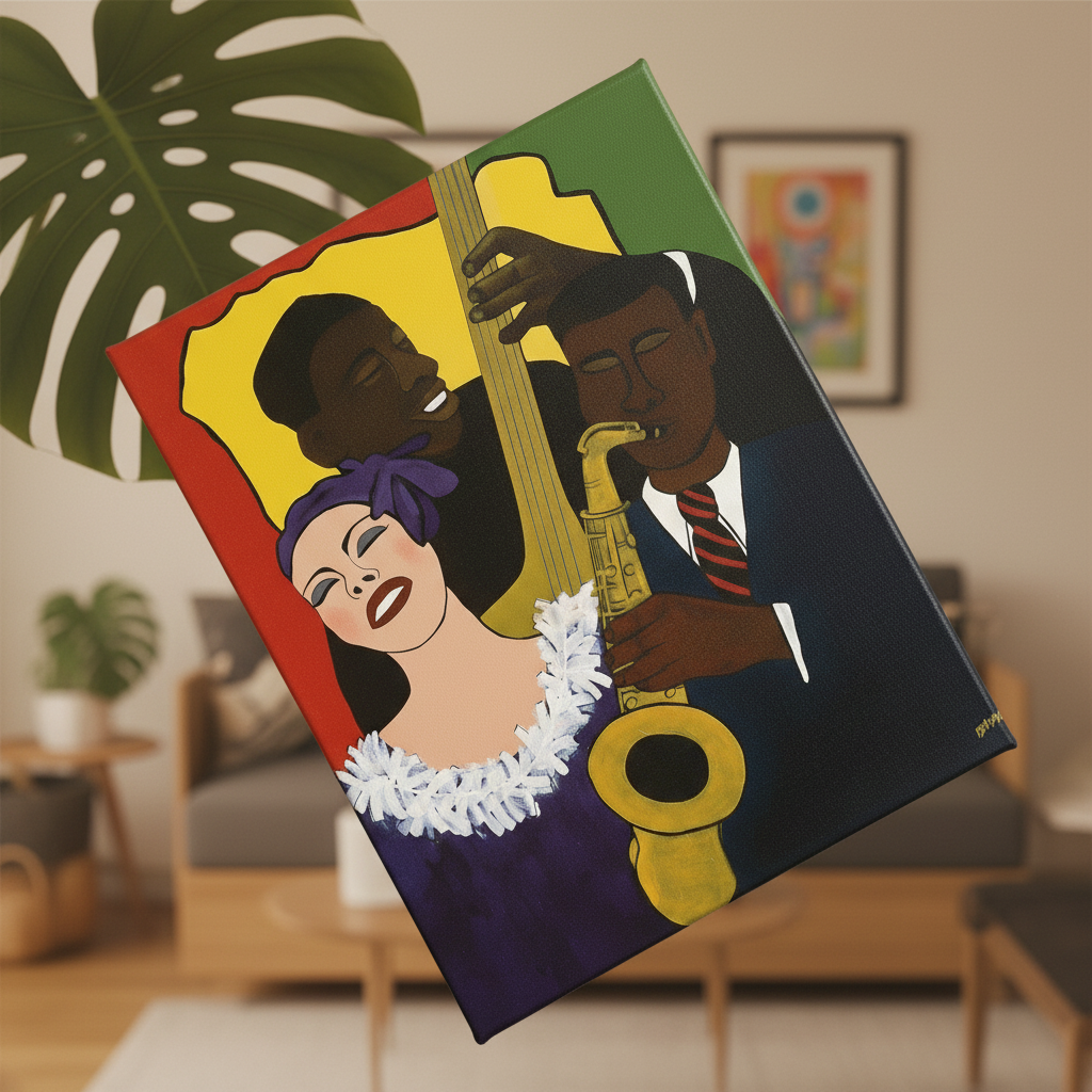 Black Jazz Canvas Wall Art | African American Home Decor