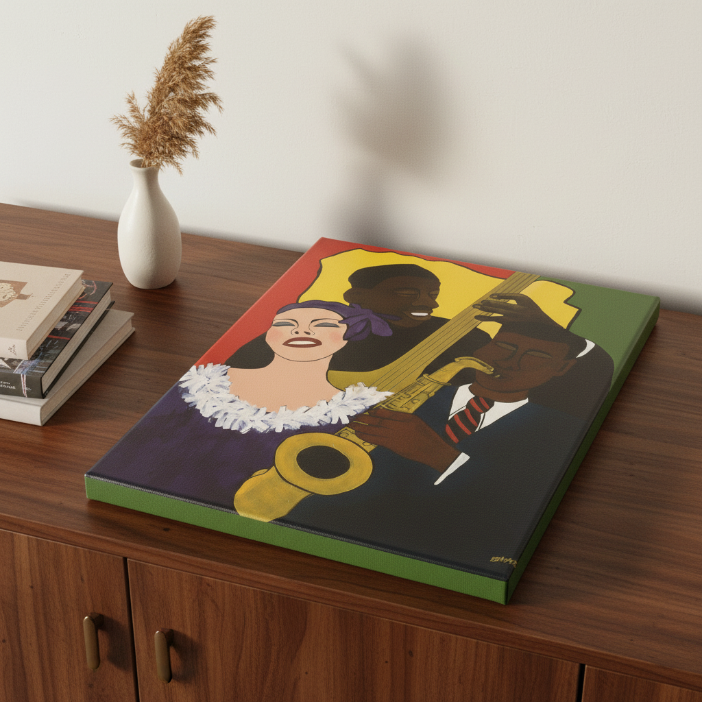 Black Jazz Canvas Wall Art | African American Home Decor