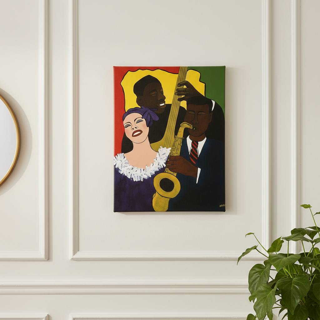 Black Jazz Canvas Wall Art | African American Home Decor