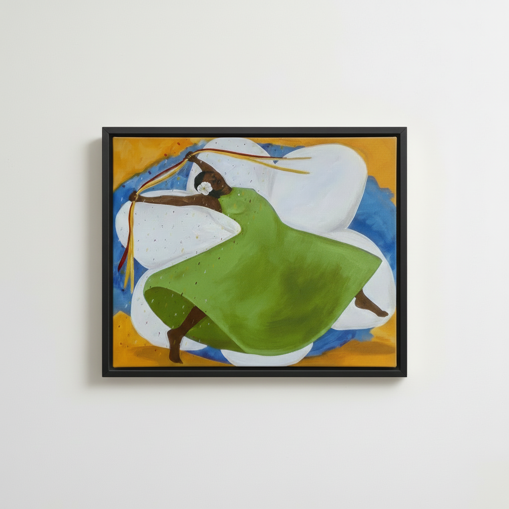 Black Woman Framed Canvas Wall Art (Black Joy) | African American Decor