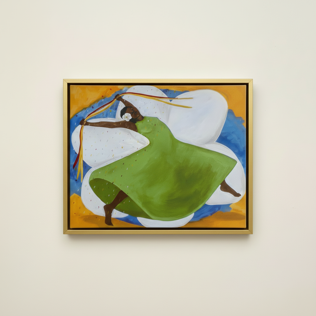 Black Woman Framed Canvas Wall Art (Black Joy) | African American Decor