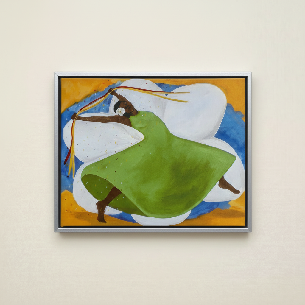 Black Woman Framed Canvas Wall Art (Black Joy) | African American Decor