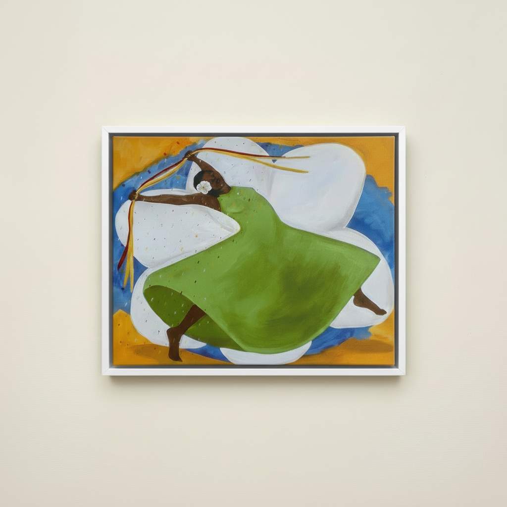 Black Woman Framed Canvas Wall Art (Black Joy) | African American Decor