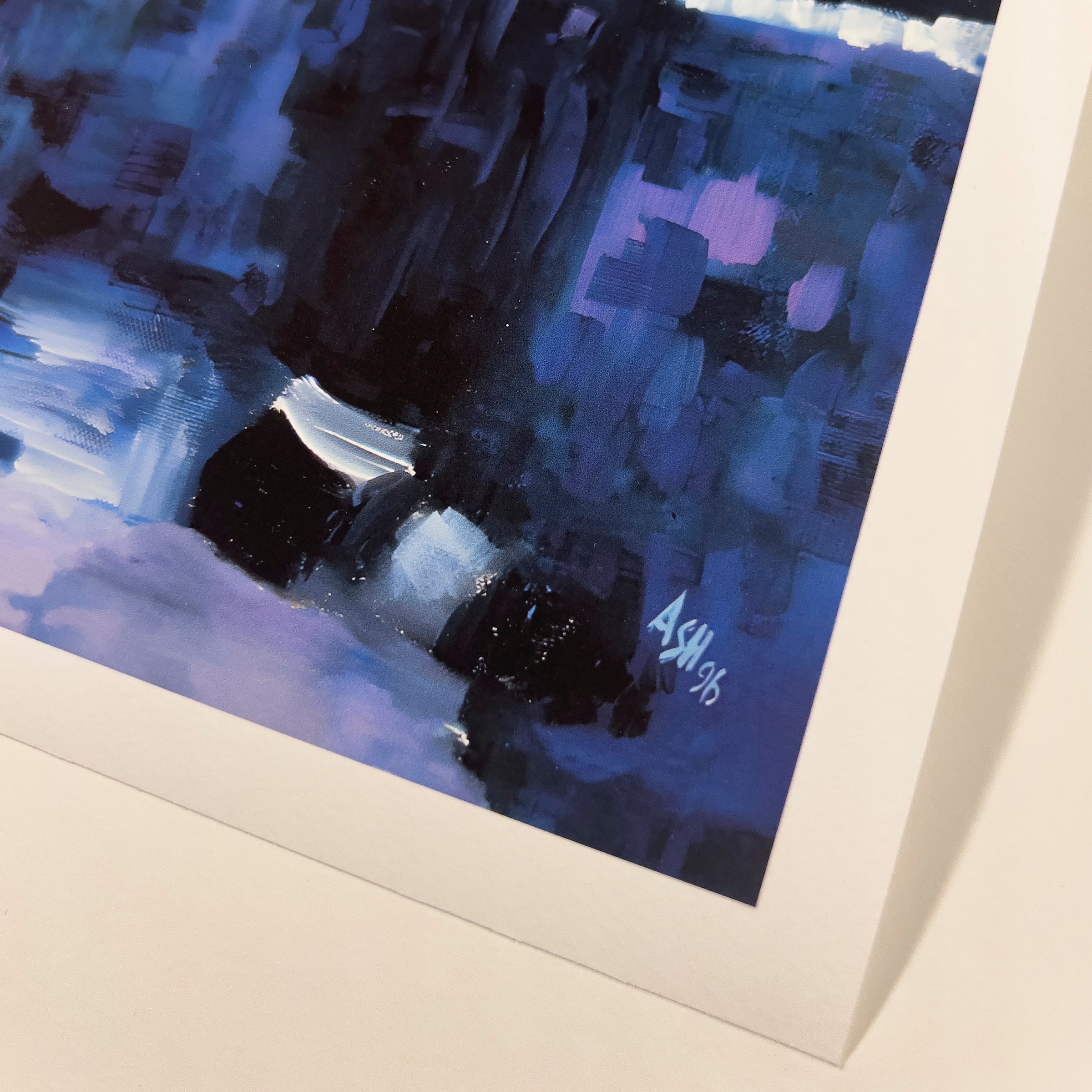 Country Rhythm giclee print — full artwork detail, Black guitarist impressionist art by A.S. Hodges
