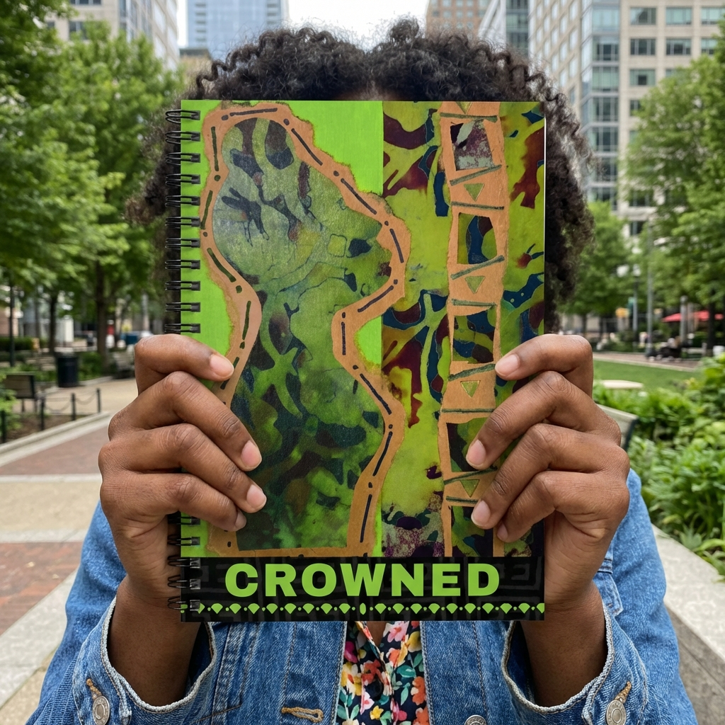 Crowned Afrocentric Spiral Notebook | Bold Art Journal, Ruled 6"x8"