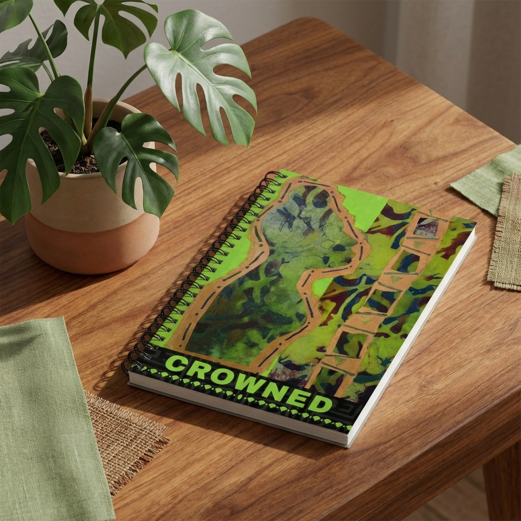 Crowned Afrocentric Spiral Notebook | Bold Art Journal, Ruled 6"x8"