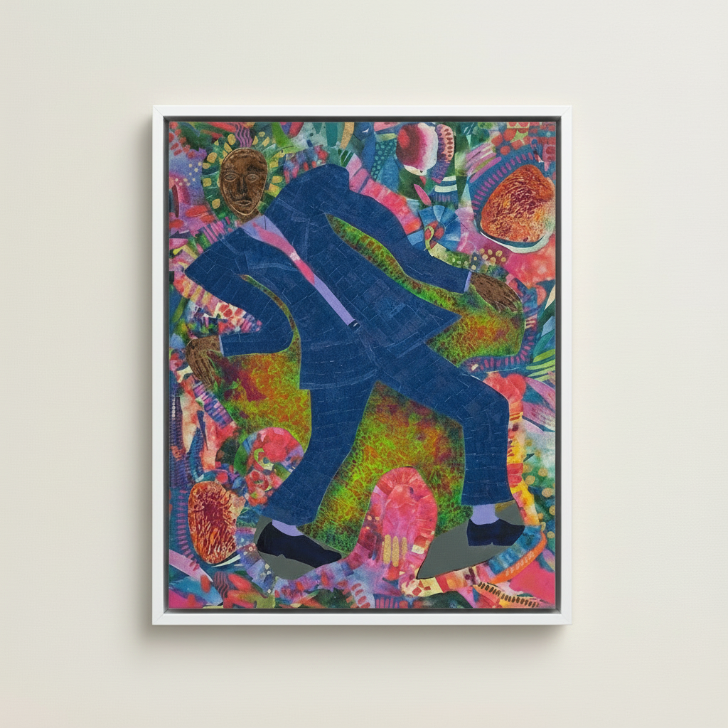 Black Man Dancing Framed Canvas Wall Art | African American Decor