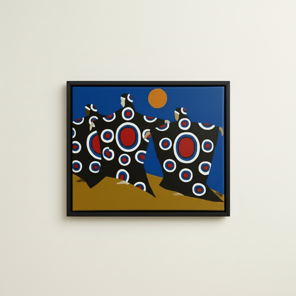 Dance of the Dougla — Framed Canvas Print, Black