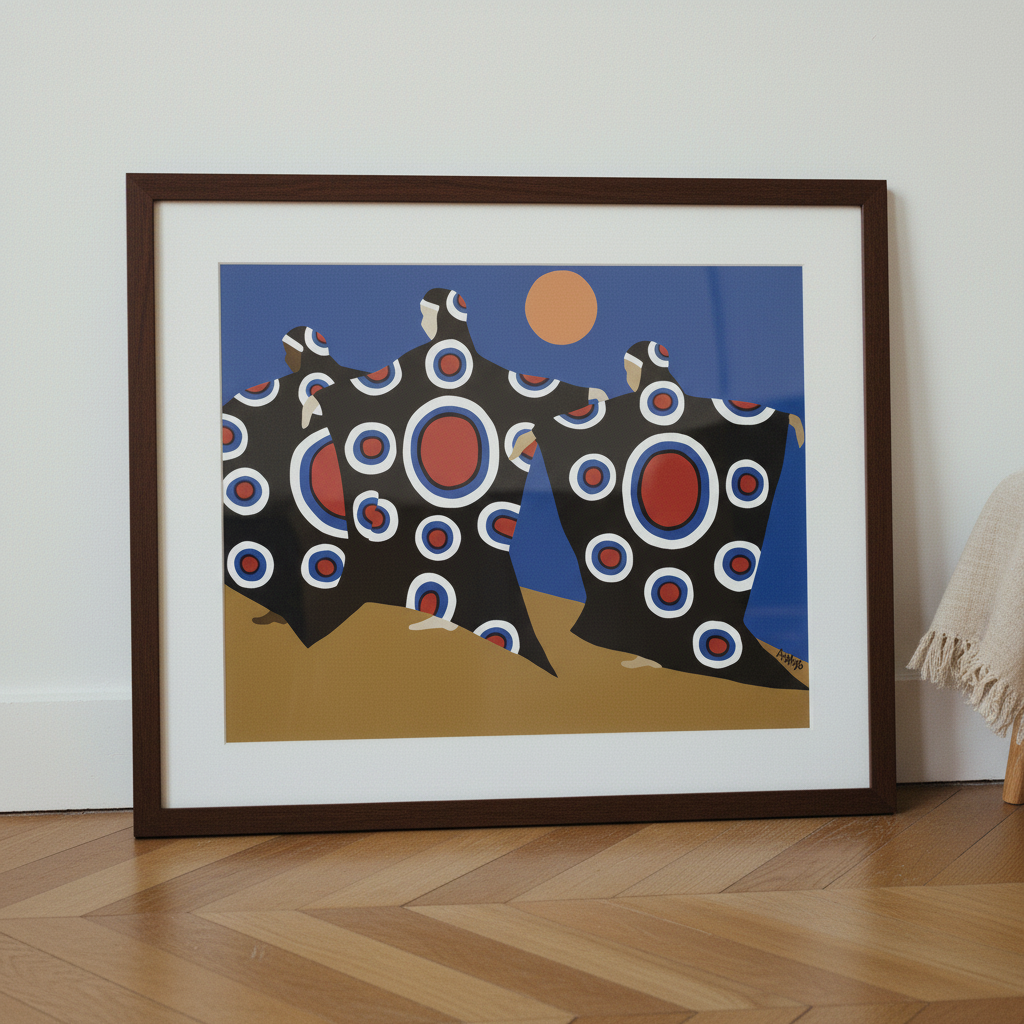Dance of the Dougla — Framed Print, Espresso