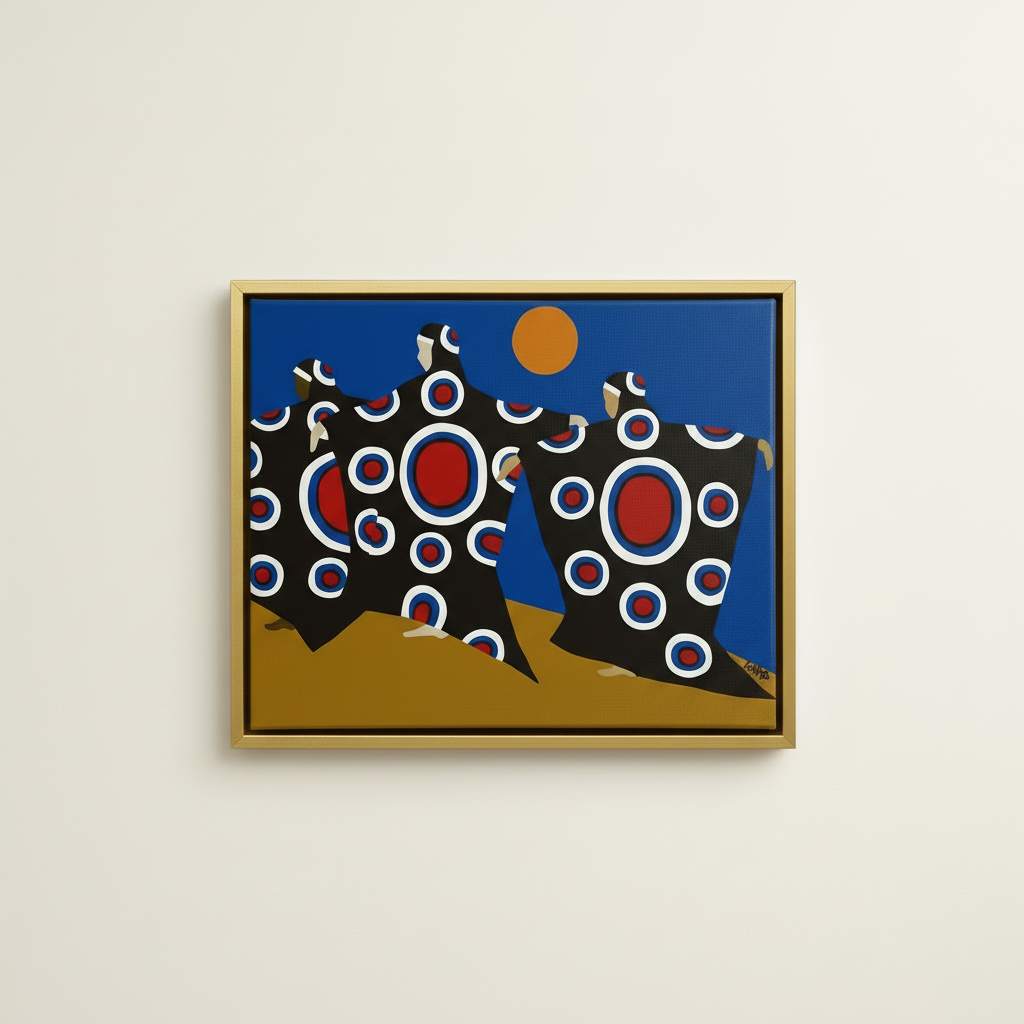 Dance of the Dougla — Framed Canvas Print, Gold