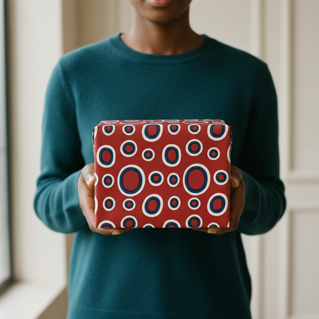 Dance of the Dougla gift wrap, lifestyle photo