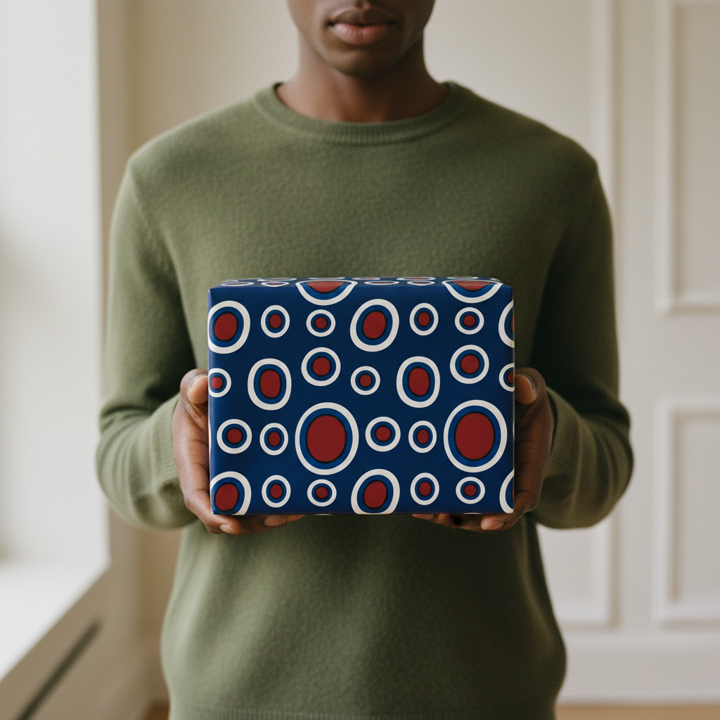 Dance of the Dougla gift wrap, lifestyle photo