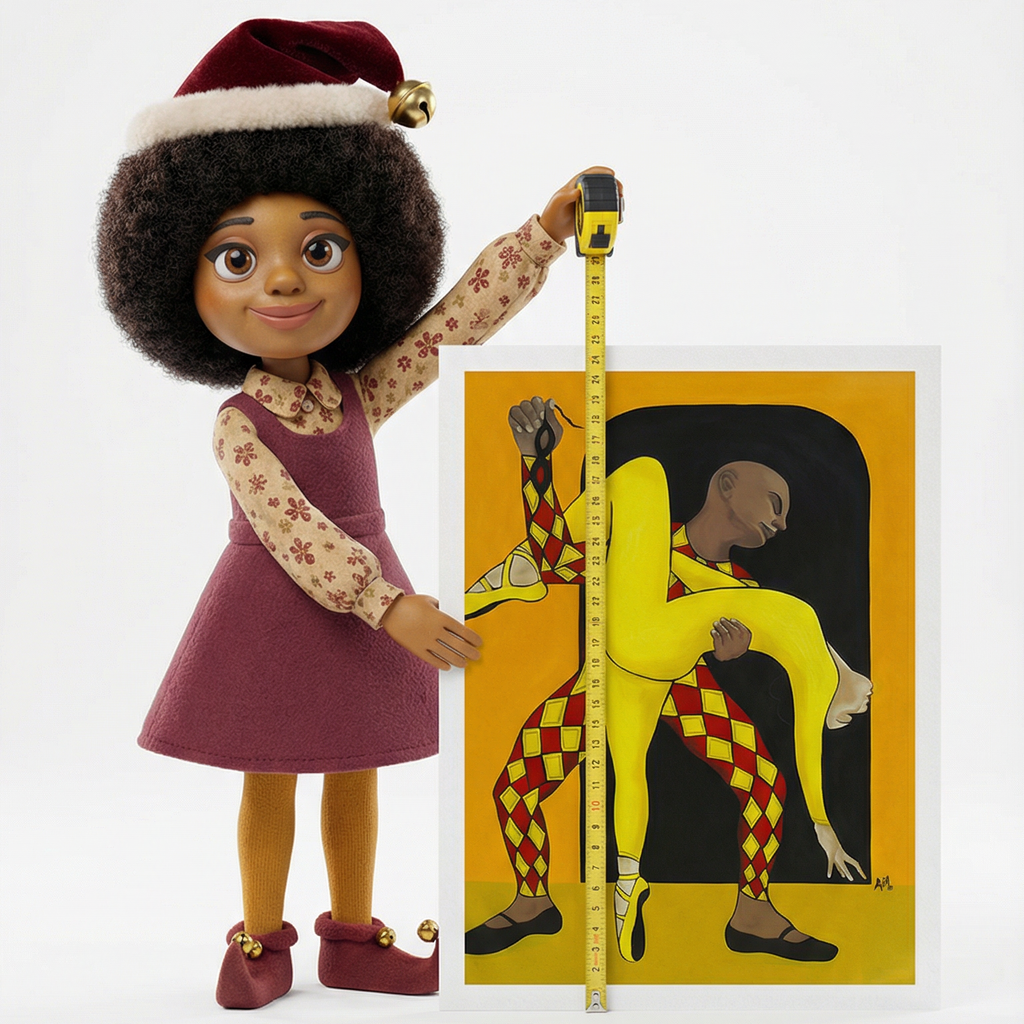 Dance of the Harlequin Yellow Art Print - Bold Theater Wall Decor