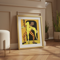 Dance of the Harlequin framed giclee print in brass frame, film-style photography — Black ballet dance art