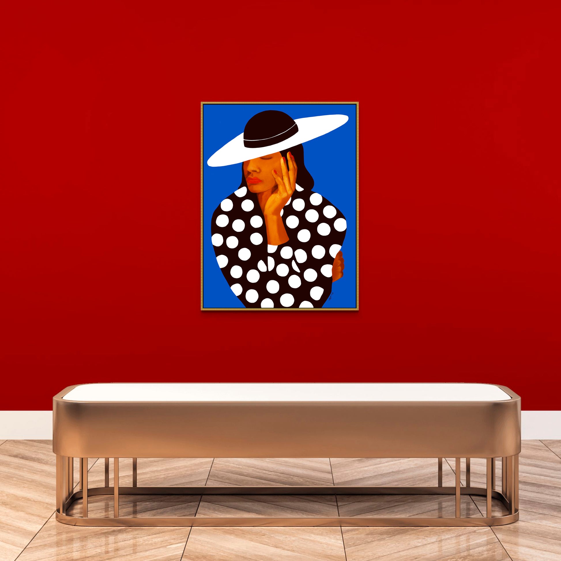 Diva in Black & White Polka Dots – Black Elegance Art Print - Antionette's Artistry