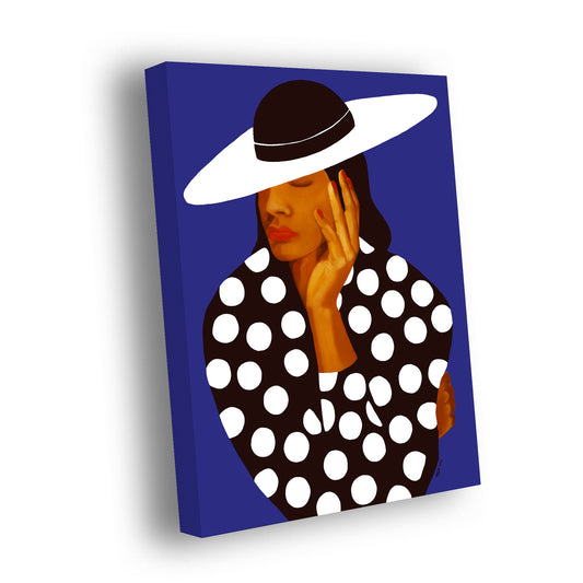 Diva in Black and White Polka Dots - Stretched Canvas Print - Antionette's Artistry